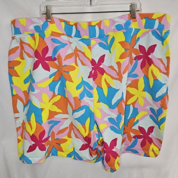 Womens Lands End Serious Sweats Sweatshorts Colorful Floral Retro Hippie Size 2X - Picture 3 of 11